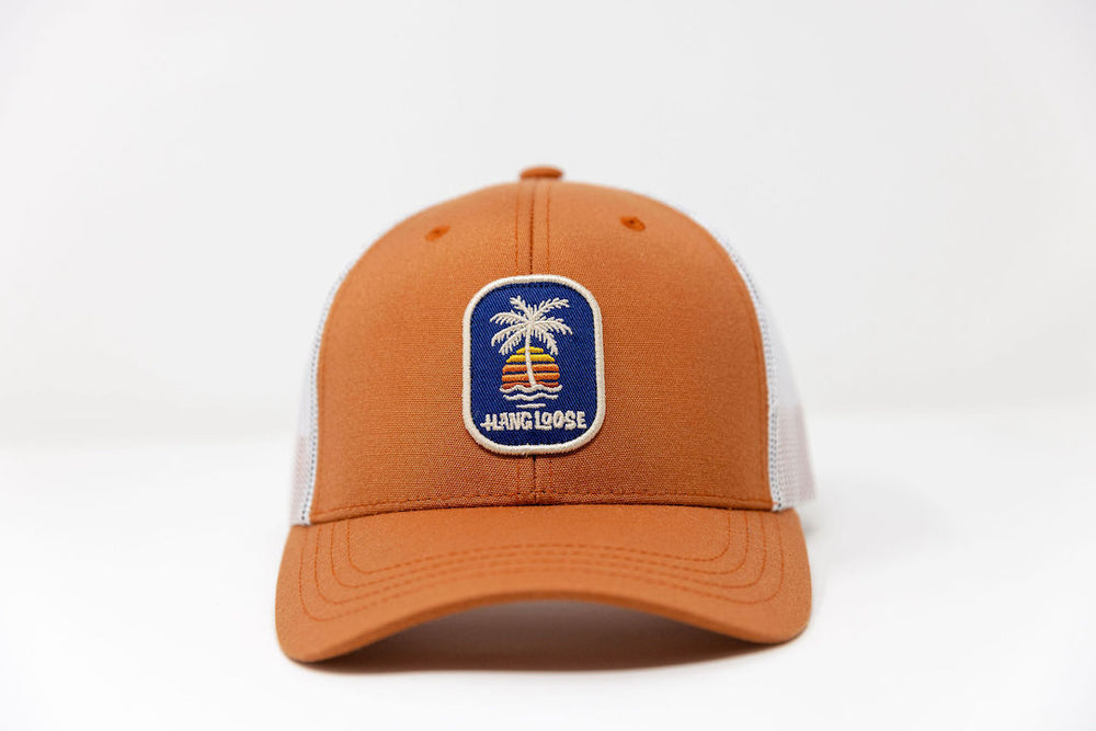 Palm Cap - Tangerine / Off White - Hang Loose